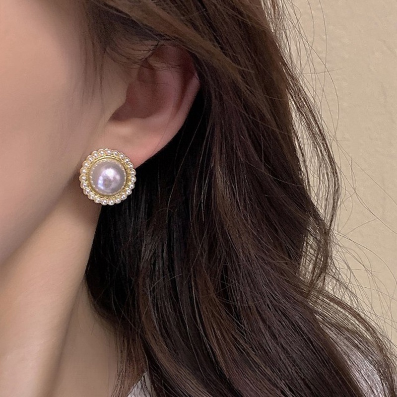 Kalung Hati Retro Mewah Mutiara Rantai Klavikula Bunga Stud Earrings2023Aksesoris Fashion Wanita Baru