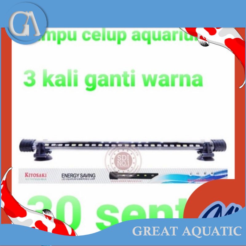 kiyosaki klc 30 cm lampu celup aquarium 3 x mode