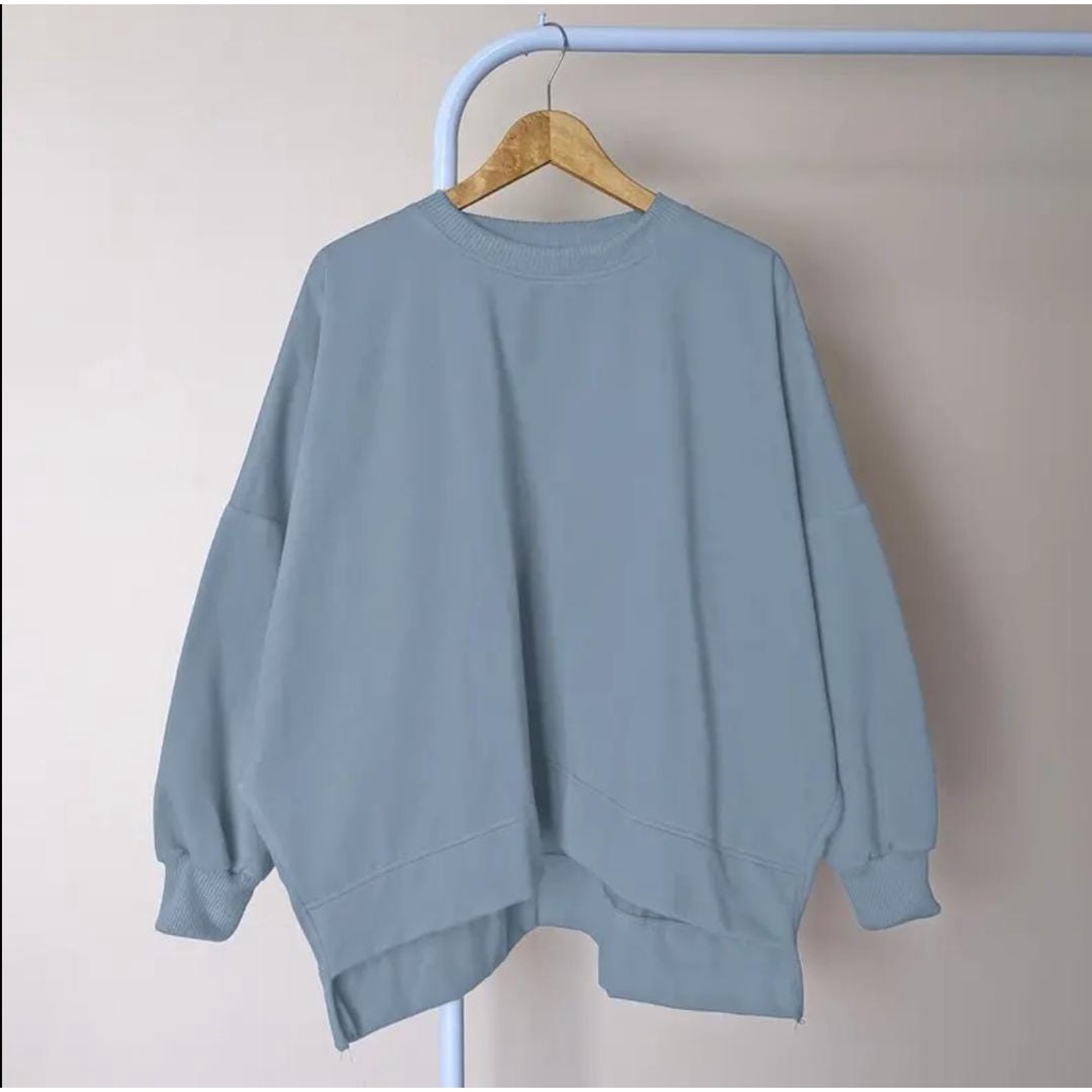 Sweater XXXL Oversize Sweatshirt Crewneck Wanita Oversize Big Size One Size Fit XXXL - sweater wanita oversize tebal