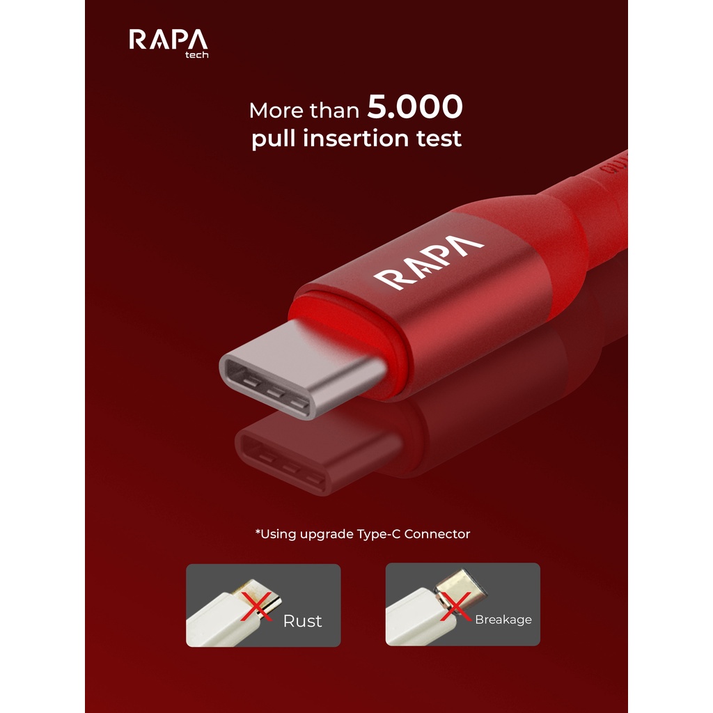 RAPAtech LINE I ORIGINAL KBEL DATA TYPE C FAST CHARGING 3A 100cm MULTI POWER CABLE [DC1011]