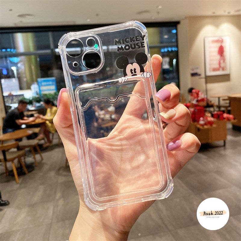 Soft Case Untuk Samsung A73 A53 A33 A23 A32 A72 S22 A52s A12 A13 A02 A20 A02s A03s A50 A50s A30s A10s A22 A52 M22 A30 A71 A51 M32 F22 A03 Core Lucu Minnie Mickey Card Holder