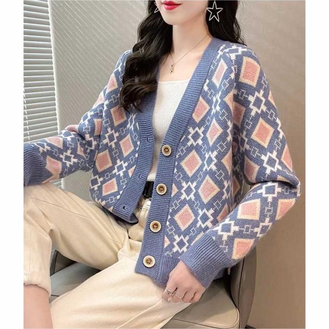 TERLARIS CARDIGAN RAJUT WANITA UNGU MUDA MOTIF GAMBAR CANTIK KOREA MODEL KANCI LIMITED EDITION