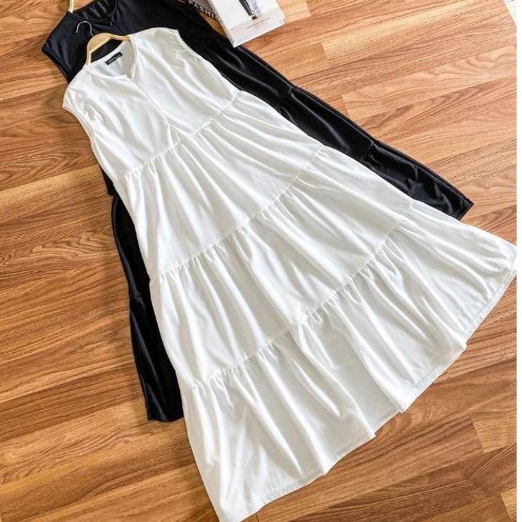 ➻ ilook | Innap Maxi Dress | Inner Dress | Long dress Tanpa Lengan | Maxi Dress Flare ✧