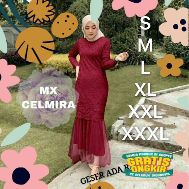 MAXI CELMIRA DUYUNG BRUKAT REALPICT/DRESS KONDANGAN MUSLIM/SERAGAM ACARA /DRESS BRIDESMAID / baju ba