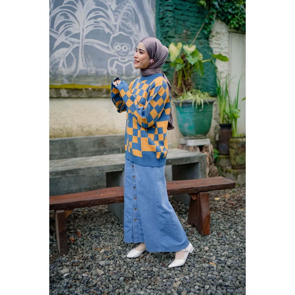 MISHA KNIT OVERSIZE / ATASAN WANITA / RAJUT KEKINIAN / KNIT KECE