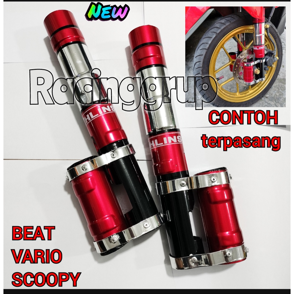 Tabung shock depan belakang motor Honda dan Yamaha beat vario scoopy genio mio fino xeon soul / cover tabung shock OHLINS