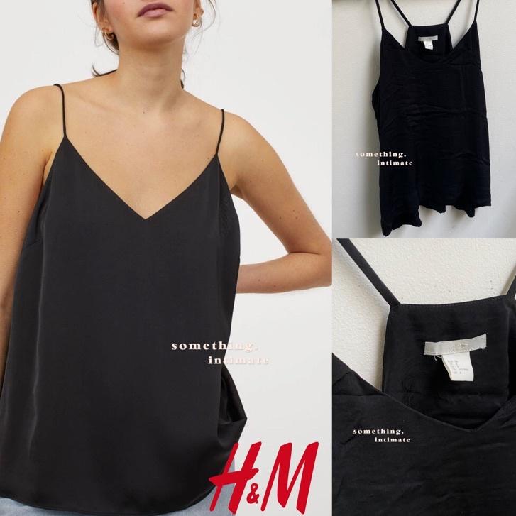 ➯ H&M Contemporary Satin Camisole Tank Top / Hnm Woman Sisa Export Jastip Spagetti Strap Batik Moder