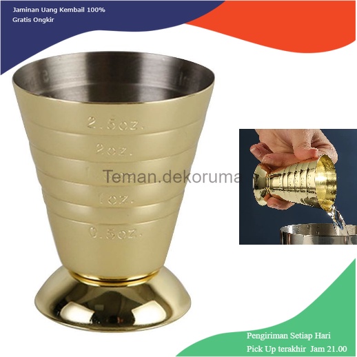 TD - DPR GeweYeeli Gelas Ukur Bartender Multilevel Jigger Bar 3in1 75ml - SS304