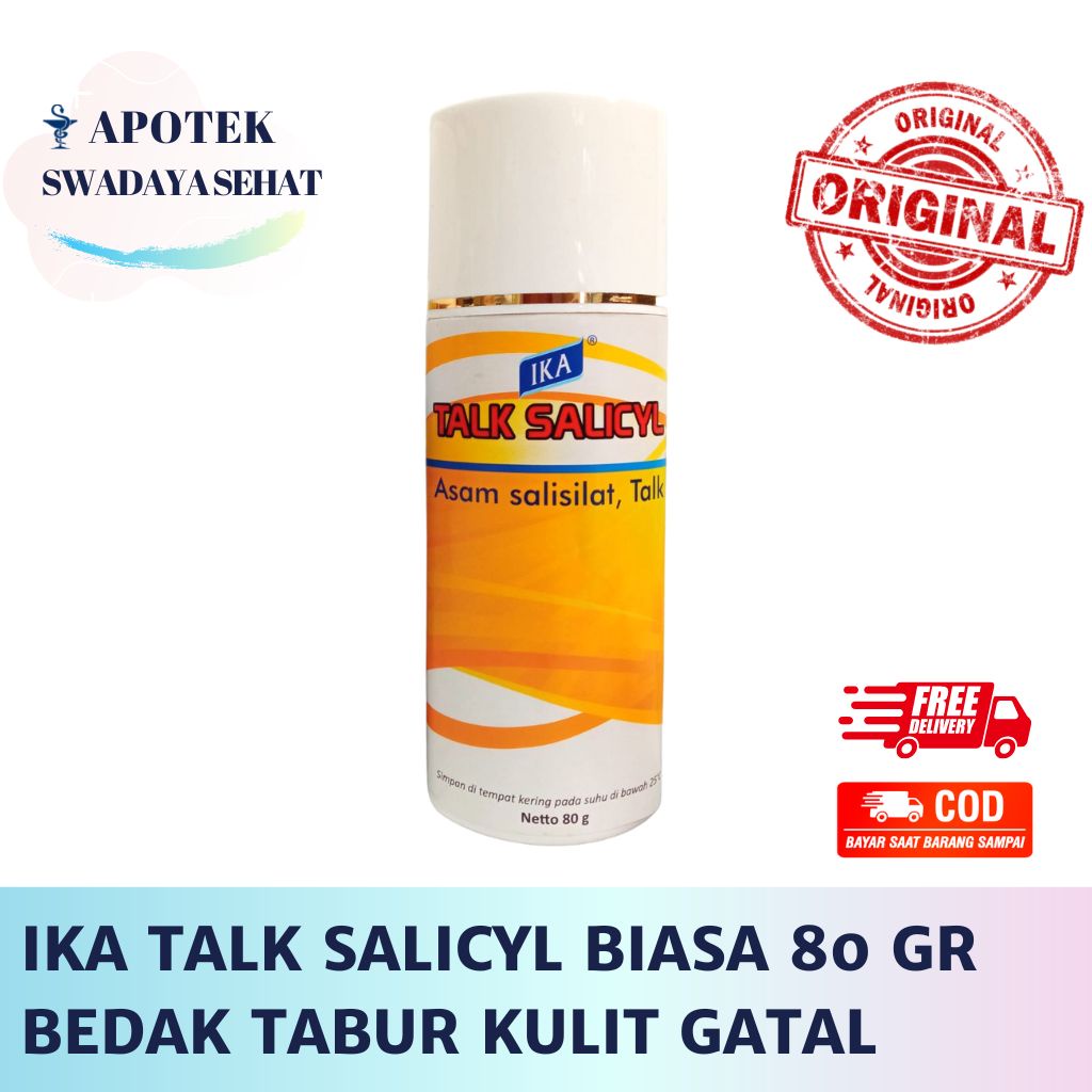 IKA TALK SALICYL MENTHOL BIASA VARIAN 80G - Kuning Bedak Tabur Gatal Kulit Salisil Salycil Talek