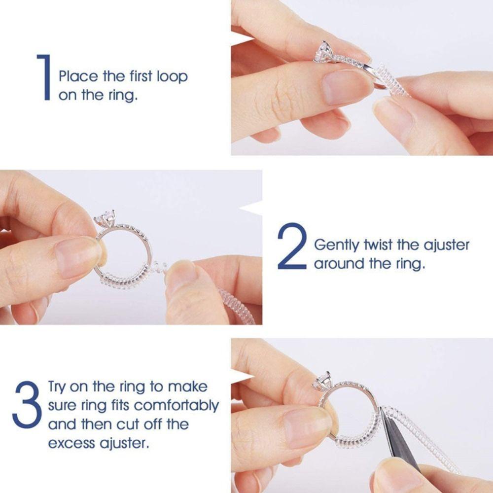 NEEDWAY Ring Size Adjustment Universal Breathable Pengecil Transparan Transparan Untuk Pria Wanita Untuk Cincin Longgar