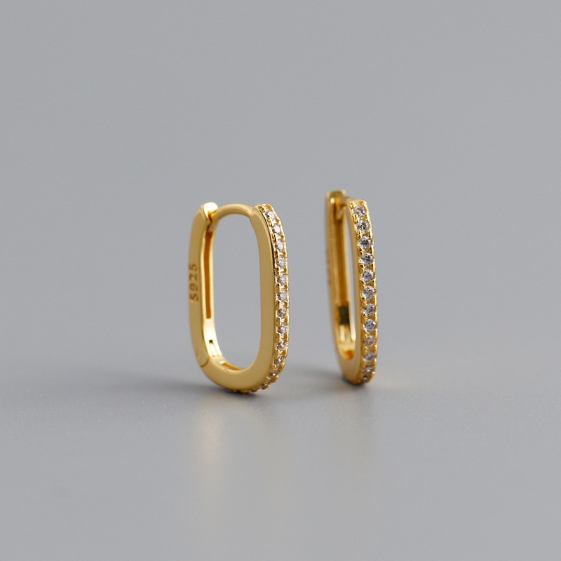 Anting Hoop s925 Hias Berlian Zirkon Untuk Perempuan