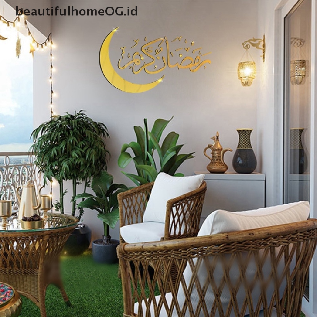 // Beautifulhomeog.id// Stiker Dinding Eid Mubarak Hiasan Ramadhan Rumah Islami Ramadhan Kareem Muslim Party Decor Hadiah Idul Adha **