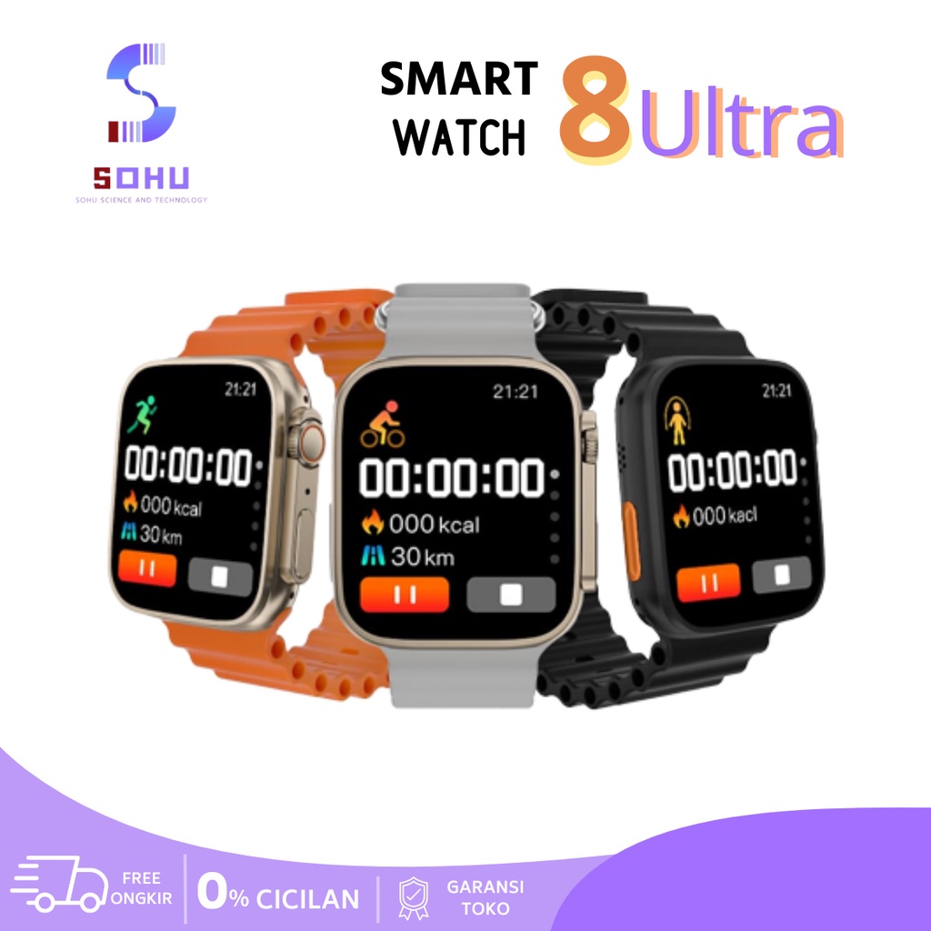 SOHU Smart Watch Series 8 Ultra NFC Door Access Unlock IWO Smartwatch Bluetooth Call Wireless Charge