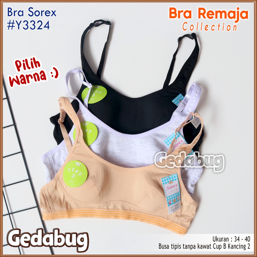 Bra BH Remaja Sorex Young Y 3324 / Y3324 Strip | Bra wanita remaja Busa tipis Step 3 | Gedabug