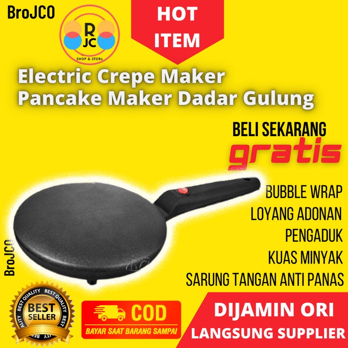 Terlaris Crepes Crepe Pancake Maker Cetakan Teflon Teplon Dadar Gulung Elektrik