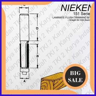 tools Mata Profil Lurus Bearing NIEKEN 151 021 Straight Bit 151021 Router 0.25 x 0.5 x 1 I