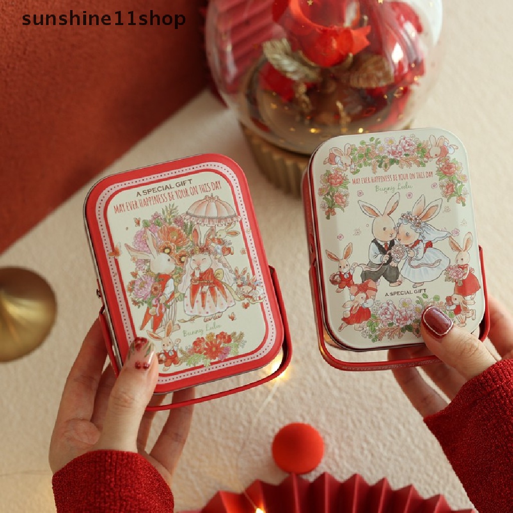 Sho Vintage Small Suitcase Storage Tin Metal Candy Box Gift Box Cookie Kotak Hadiah Koper Kecil Serba Serbi Organizer Storage Bisa N