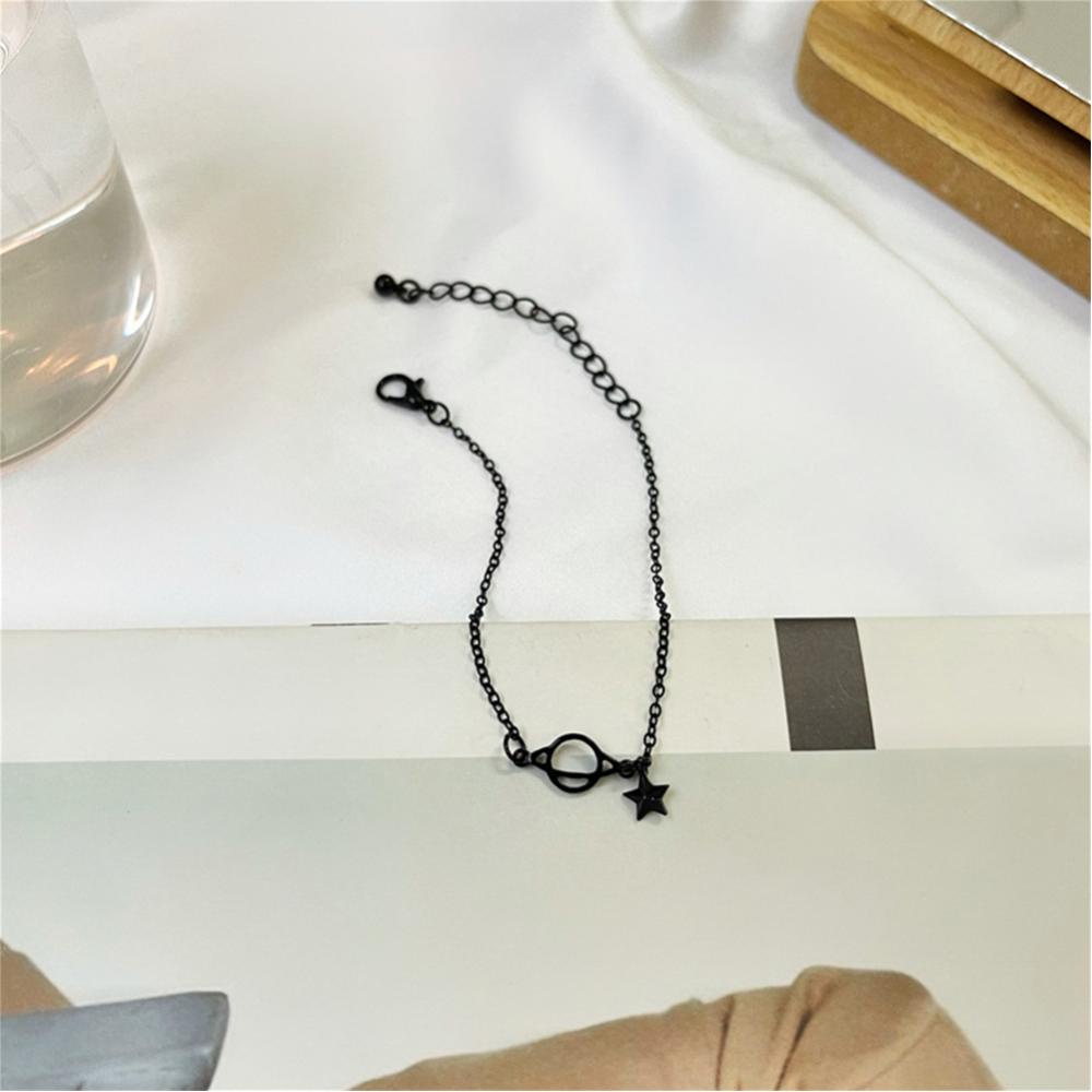 Timekey Gelang Bintang Hitam Sederhana Adjustable Alloy Bracelet Fashion Niche Tangan Perhiasan Aksesori Untuk Wanita A3N6