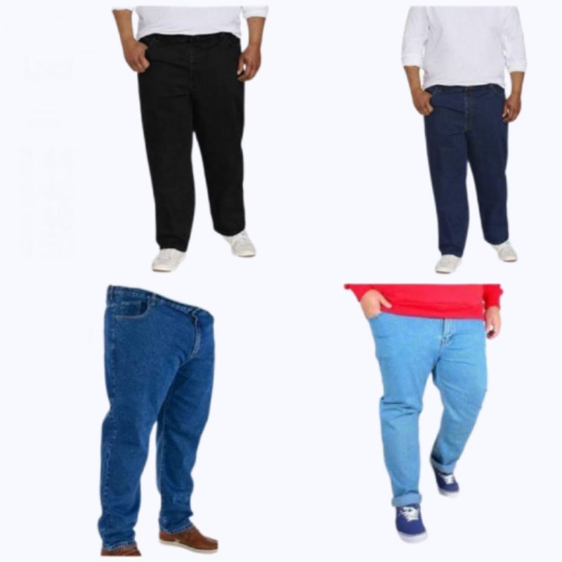 Celana Jeans Jumbo pria 39-44 Standar Jean Panjang Cowo Big size