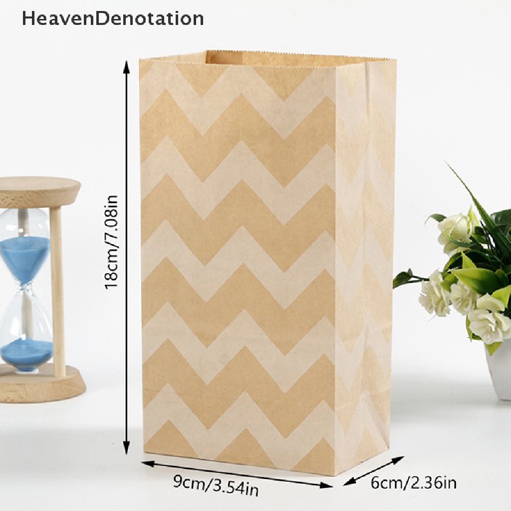 [HeavenDenotation] 10pcs Kraft Paper Bag Biskuit Permen Makanan Cookie Snack Baking Tread Bags HDV