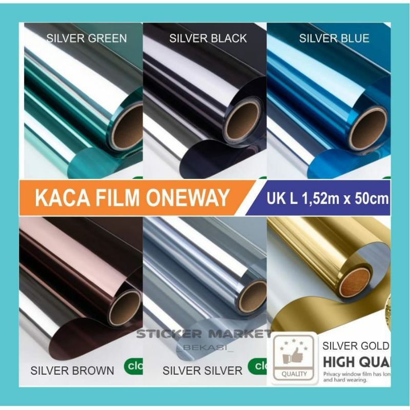 Kaca Film One Way Cermin Kaca Film Jendela Rumah Kaca Film Sparta One Way Silver Hitam
