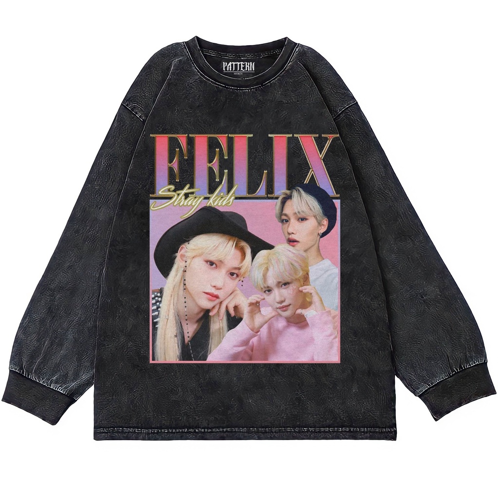 Patternmerch "kaos stray kids Felix homage" Oversize T-Shirt | Longsleeve Oversized | washing tee | 