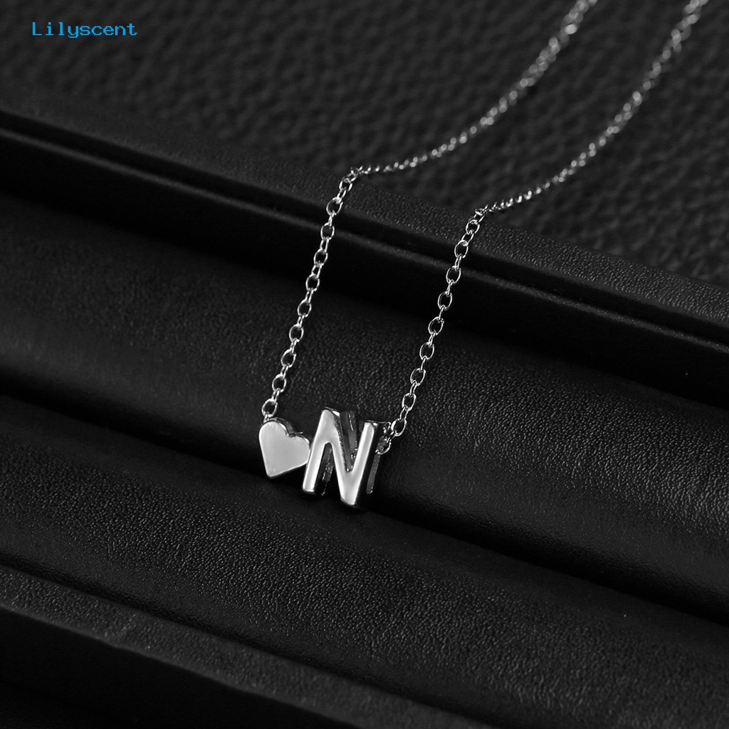 [LS] Kalung Pasangan Bentuk Huruf Liontin Pria Unisex Bahan Alloy Stainless Untuk Hadiah