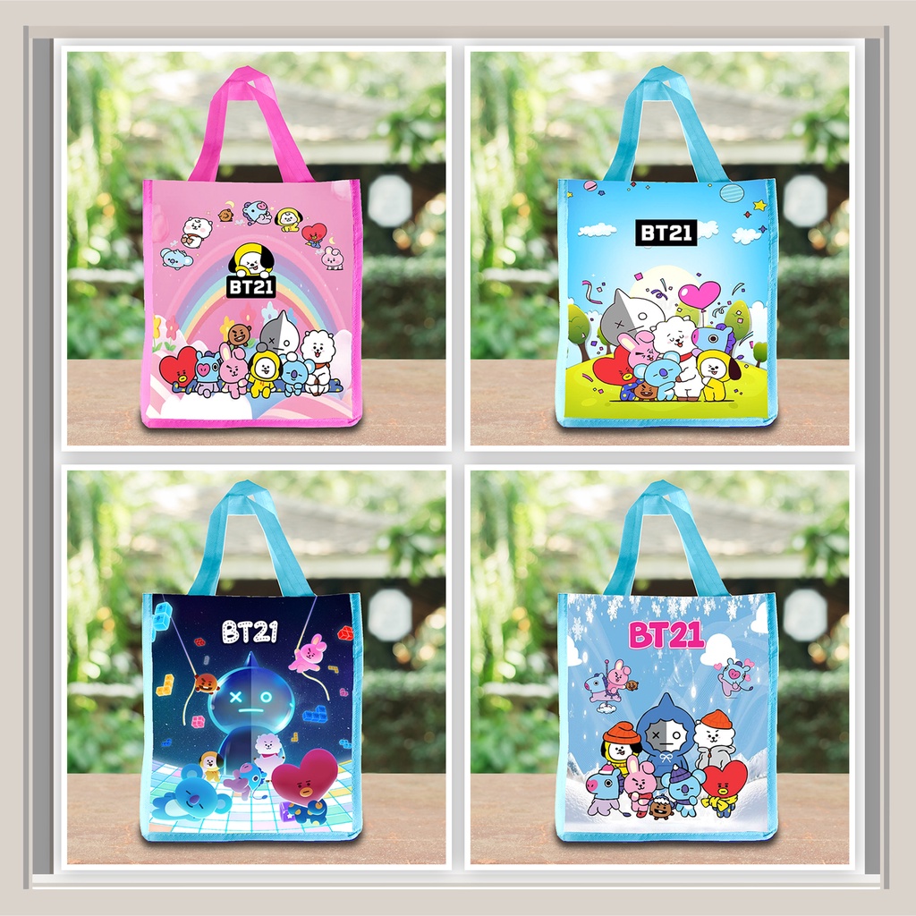 

TAS READY STOK PORTRAIT BT21 / GOODIE BAG MOTIF/ TAS ULANG TAHUN UKURAN KFC
