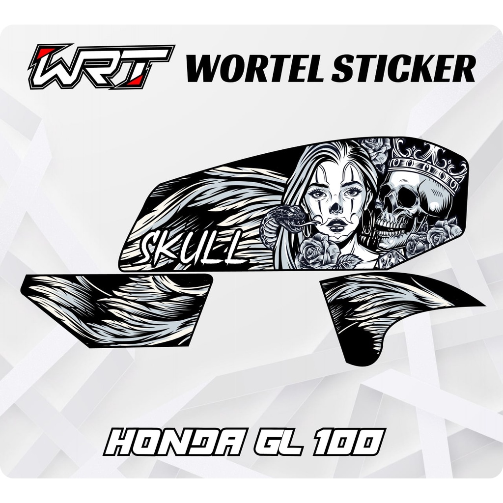 Striping GL100-Stiker Hologram Decal Motor GL 100 Skull