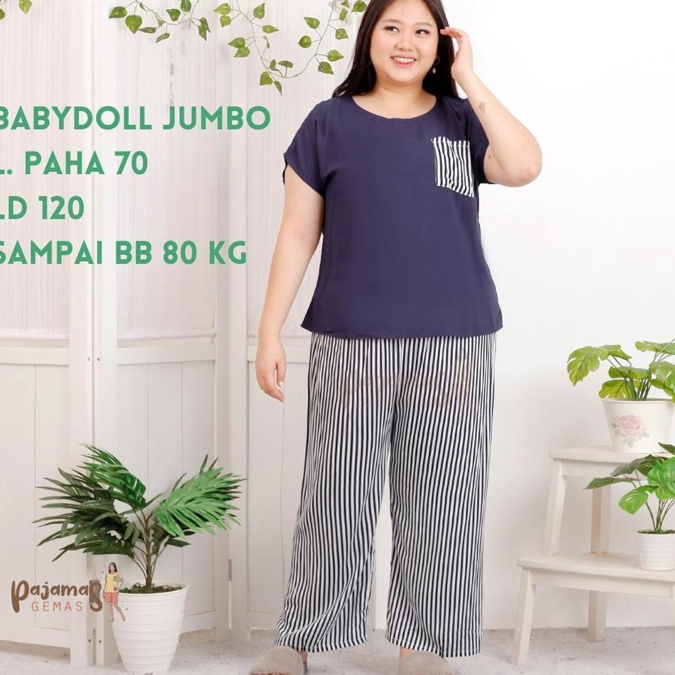 SALE TERBATAS BABYDOLL JUMBO PANJANG / PIYAMA RAYON JUMBO
