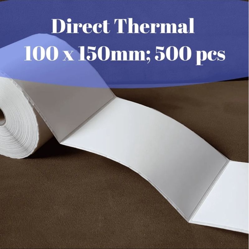 

Kertas Label Thermal 100x150mm A6 500 pcs Roll Stiker Printer