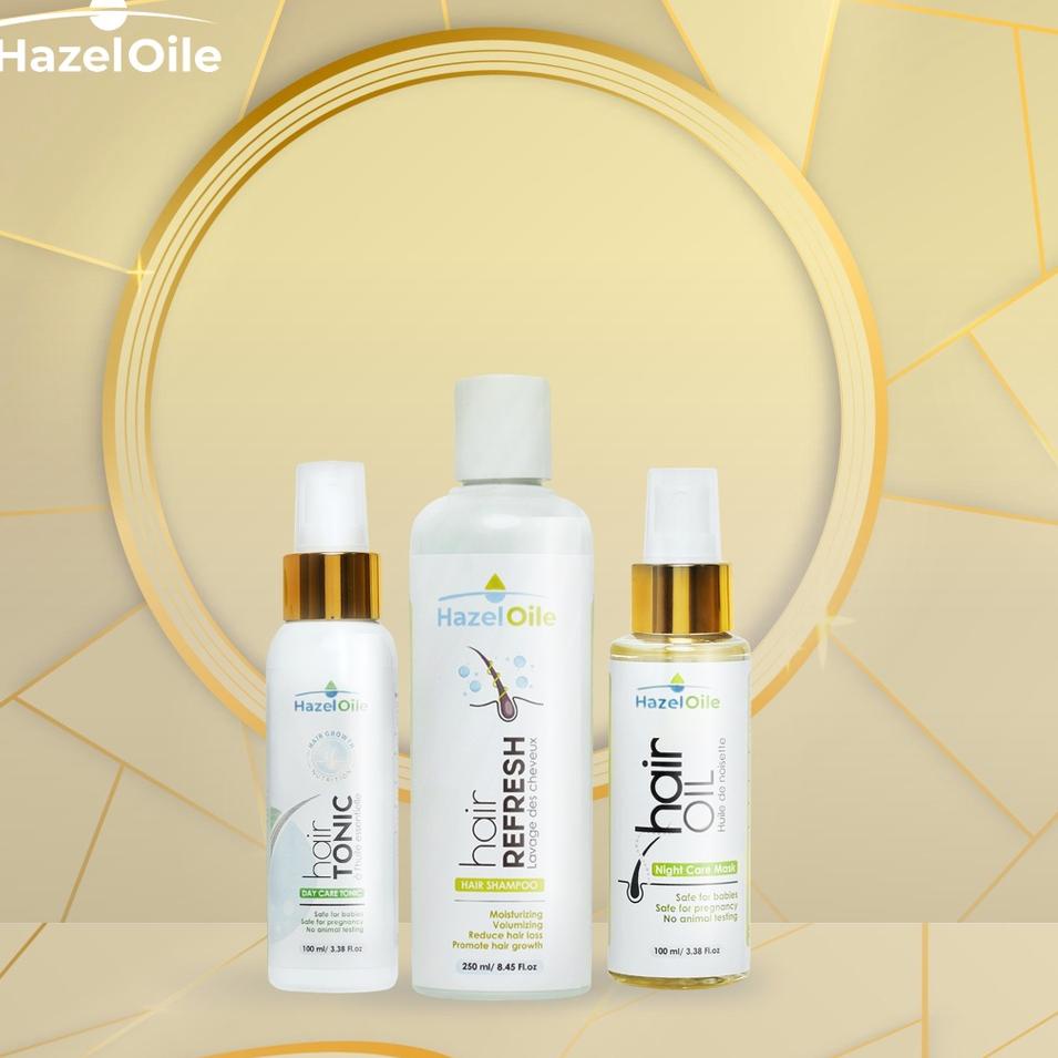 ➭ HazelOile untuk Rontok Botak Pitak & Penumbuh Rambut Hair Tonic Tonik Shampoo Shampo Subur Fusion 