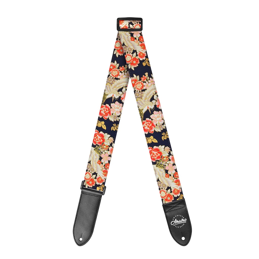 Amumu CV02P Strap Gitar motif Peony Crane