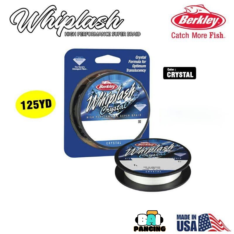 SENAR PANCING BERKLEY WHIPLASH 110M CRYSTAL - BLAZE ORANGE - GREEN TYPE BRAID/PE