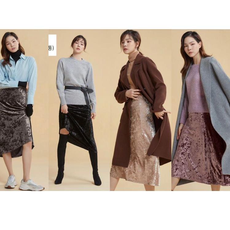 Lapiaf velvet midi skirt (KODE X8280)