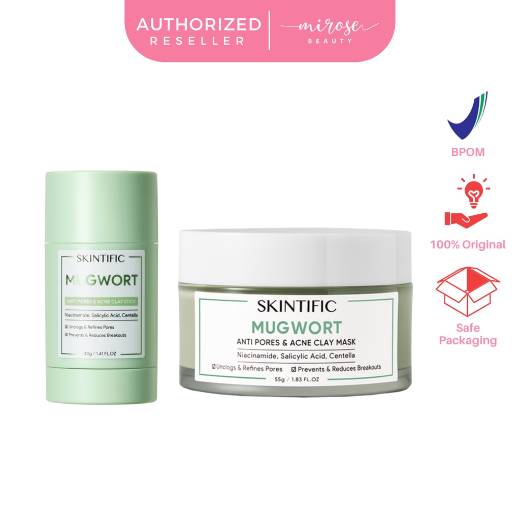 SKINTIFIC - Mugwort Anti Pores &amp; Acne Clay Mask Pore Clarifying Wask Off Pack 55G