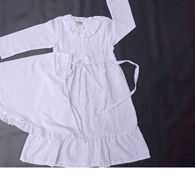 ➴ Gamis putih gamis manasik gamis muslim anak perempuan bahan katun Doby katun minyak dan wolfish ✷