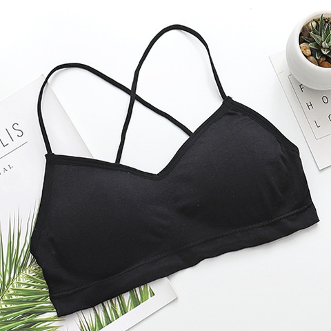 GO!BR1036  BRA BH FASHION KOREAN WANITA TALI SILANG BELAKANG TANPA KAWAT