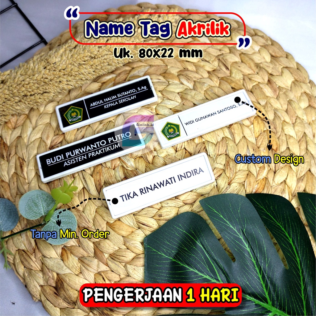 

NAME TAG ID CARD - NAMA DADA, NAME TAG AKRILIK, LANYARD ID CARD CUSTOM GIMILAB.ID