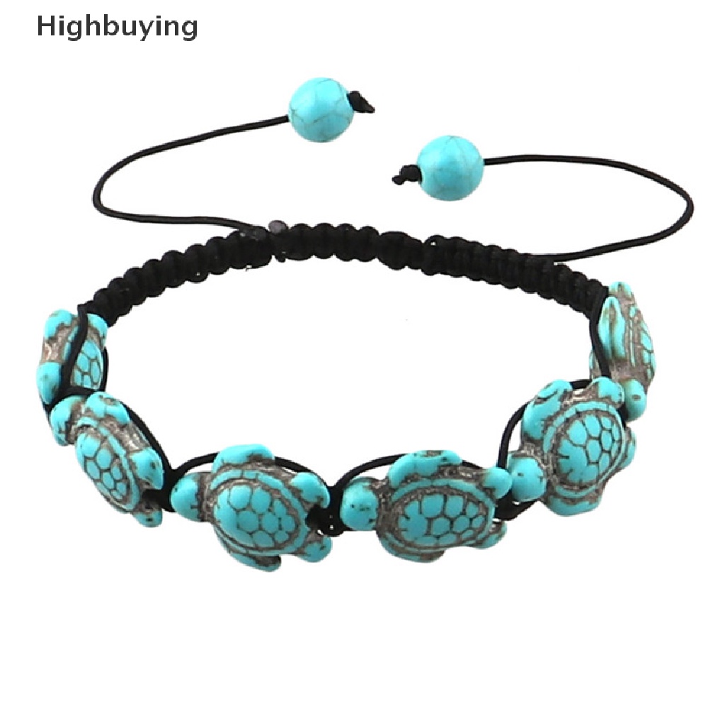 Hbid Vintage Bohemia Bangle Turquoise Turtle Adjustable Braided Rope Gelang Perhiasan Glory