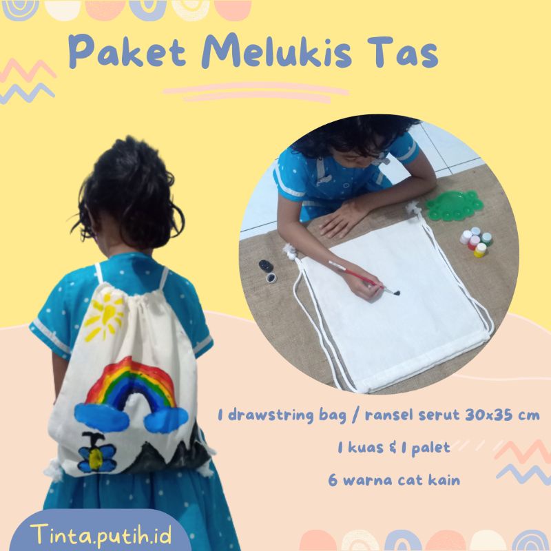 Drawstring Bag Painting / Melukis Tas Ransel / Painting Kit String Bag
