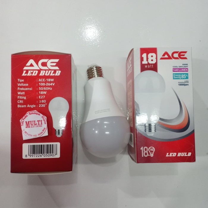 Lampu garansi ACE Led bulb 18W lampu led ACE led kualitas jaminan
