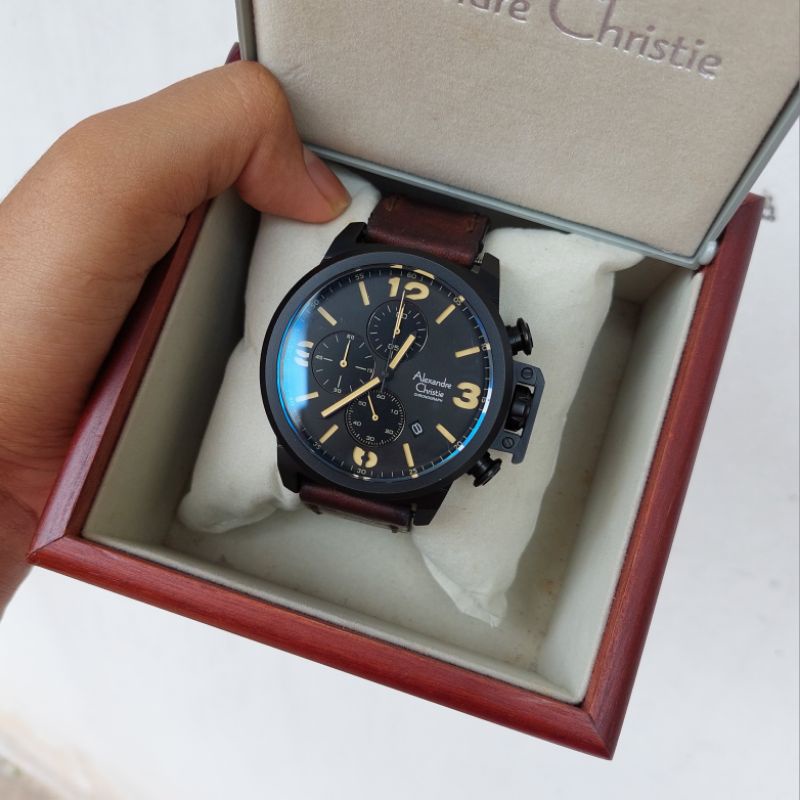 jam tangan Alexandre Christie pria second bekas masih bagus seri 6280MC ada box original