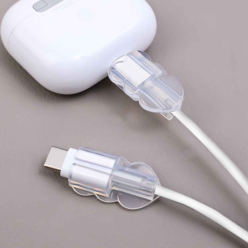 Pelindung Kabel Data TPU Bening/Organizer Kabel Cas Bentuk Hati