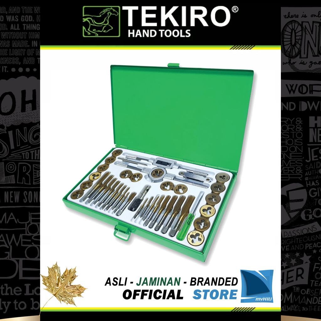 Alat Pembuat Drat Dalam dan Luar Isi 40 pcs - Tap Snai and Dies Set TEKIRO