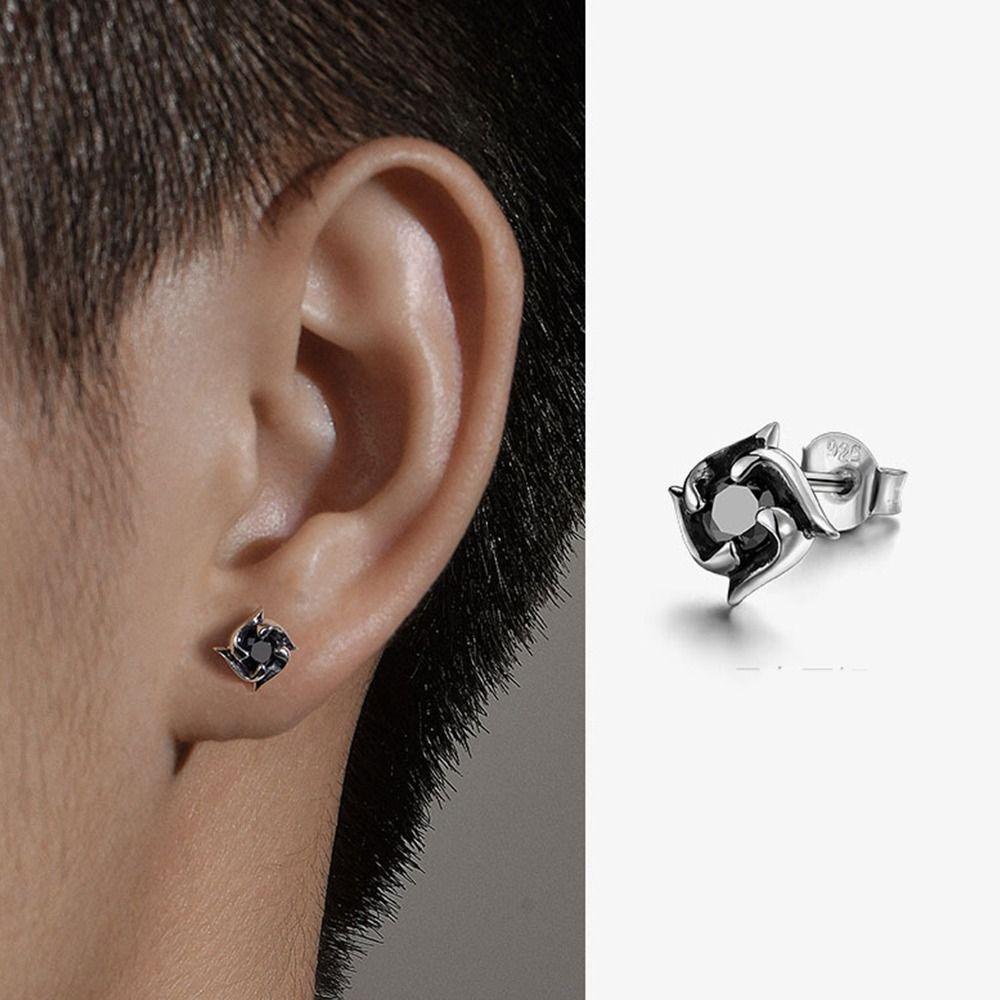 Needway  Polaris Stud Earrings Daily Punk Wanita Pesta Warna Solid Tembaga Anting Korea