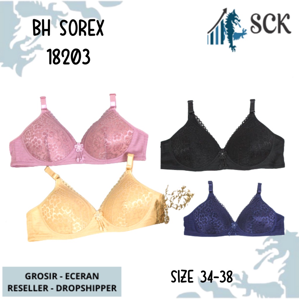 BH SOREX 18203 Tanpa Kawat Busa Sedang (Cup A-B) / Pakaian Dalam Wanita GROSIR