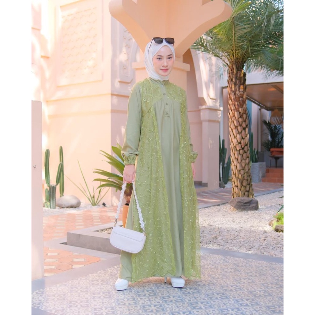 DRESS MAXI BRUKAT / TARISA MAXI /  DRESS MUSLIM PESTA / BAJU GAMIS LEBARAN BUSUI