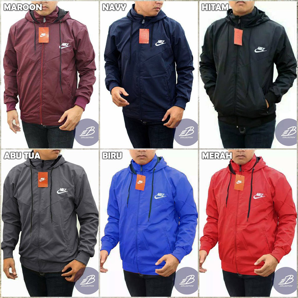 JAKET PARASUT NIK POLOS JAKET ANTI AIR