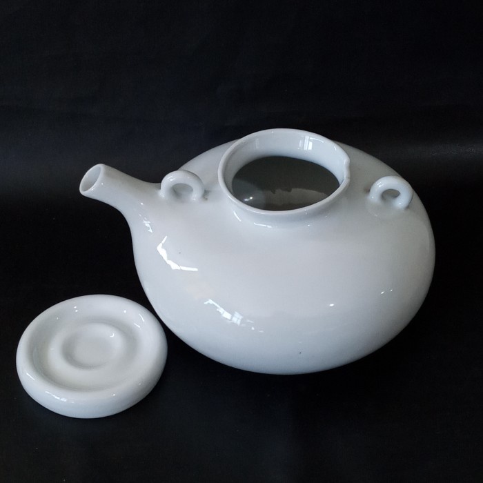 Terlaris Teko Keramik Unik + Tutup Putih Polos (1Pcs)